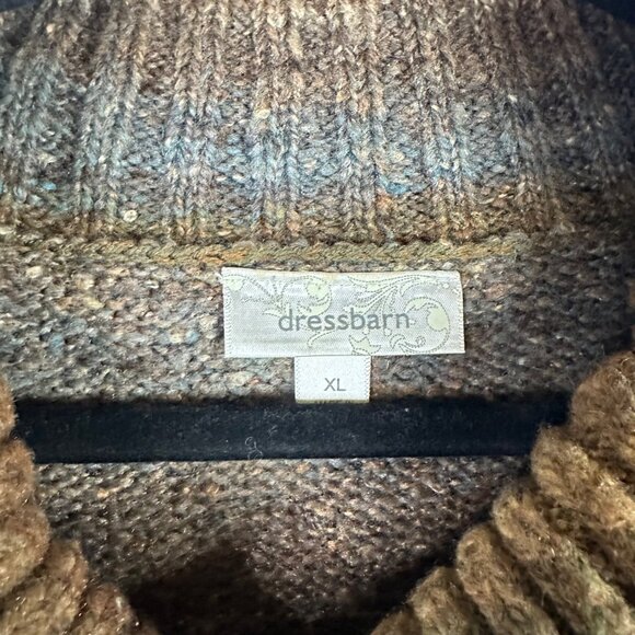 Dressbarn XL Womens Cowl Neck Sweater Dress Multicolor Fall Earth Tones Neutral - Picture 5 of 11